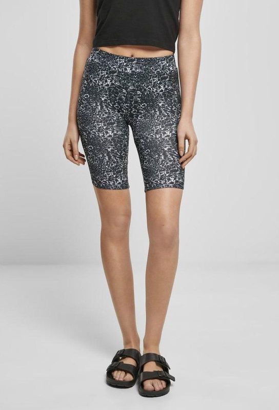 Urban Classics - AOP 2-Pack Korte cycle broek - Zwart/Wit