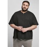 Urban Classics - Oversized Henley Heren T-shirt - Zwart