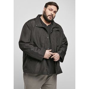 Urban Classics Heren dubbele zak nylon jas, zwart.