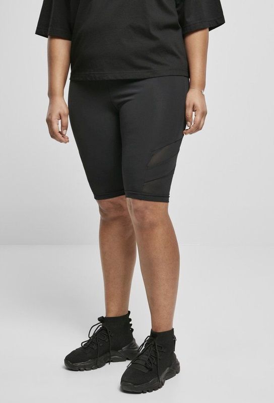 Urban Classics - High Waist Tech Mesh Korte cycle broek - Zwart