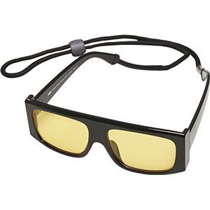 Urban Classics Unisex zonnebril Raja met riem zonnebril, zwart/geel, One Size