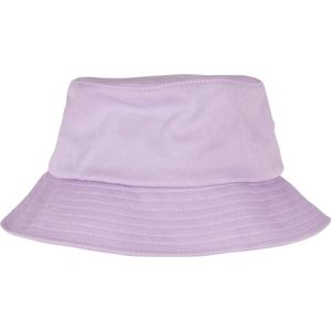 Flexfit Cotton Twill Bucket Hat - Unisex vissershoed voor dames en heren, eenkleurig Lila met Flexfit-band, één maat