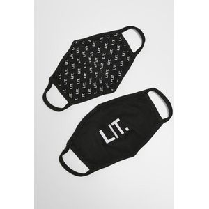 Mister Tee - LIT Cotton 2-Pack Masker - Zwart