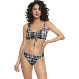 Urban Classics - Ladies Lace Up Tie Dye - Bikini Set - Zwart-Wit - 85% Polyamide, 15% Elastaan