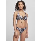 Urban Classics - Ladies Lace Up Tie Dye - Bikini Set - Zwart-Wit - 85% Polyamide, 15% Elastaan