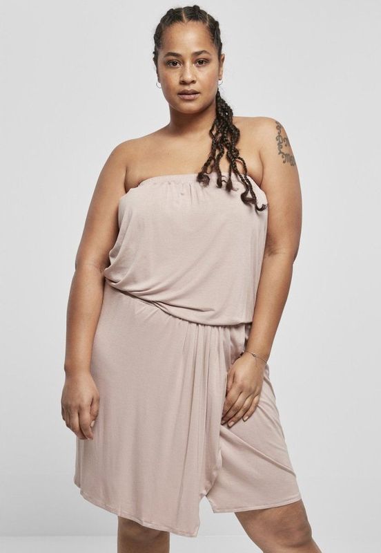 Urban Classics - Viscose Big - Korte Jurk - Zwart - 95% Viscose, 5% Elastaan