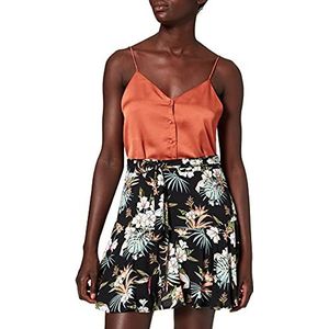 Urban Classics Dames Viscose Mini Skort, damesrok, verkrijgbaar in vele verschillende kleuren, maten XS tot 5XL, Black Tropical, 4XL