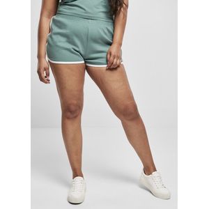 Urban Classics - Organic Interlock Retro Korte broek - Groen/Wit