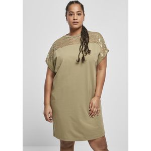 Urban Classics Kanten T-shirtjurk voor dames, casual jurk voor dames (1 stuk), Khaki (stad)