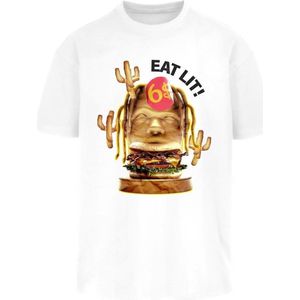 Mister Tee - Eat Lit Oversize Heren T-shirt Wit