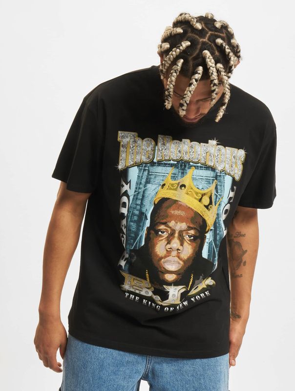 Mister Tee - Biggie Crown Oversize Heren T-shirt - Zwart