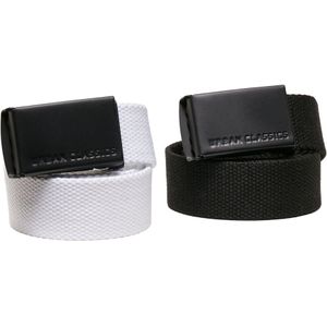 Urban Classics - 2-pack Kinder Canvas riem - Zwart/Wit