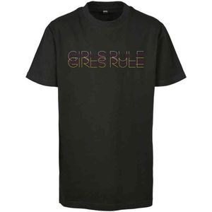 Mister Tee - Girls Rule Kinder T-shirt - Kids 110 116 - Zwart