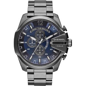 Diesel - DZ4329 - Chronograaf Horloge - Grijs - Staalgrijze Beplating - Marineblauwe Wijzerplaat