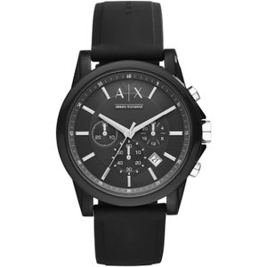 Armani Exchange - Chronograaf - Zwart - Nylon Plastic - Siliconen Band