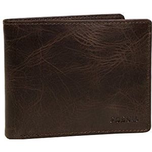 Fossil Derrick Portemonnee RFID Leer 11 cm dark brown