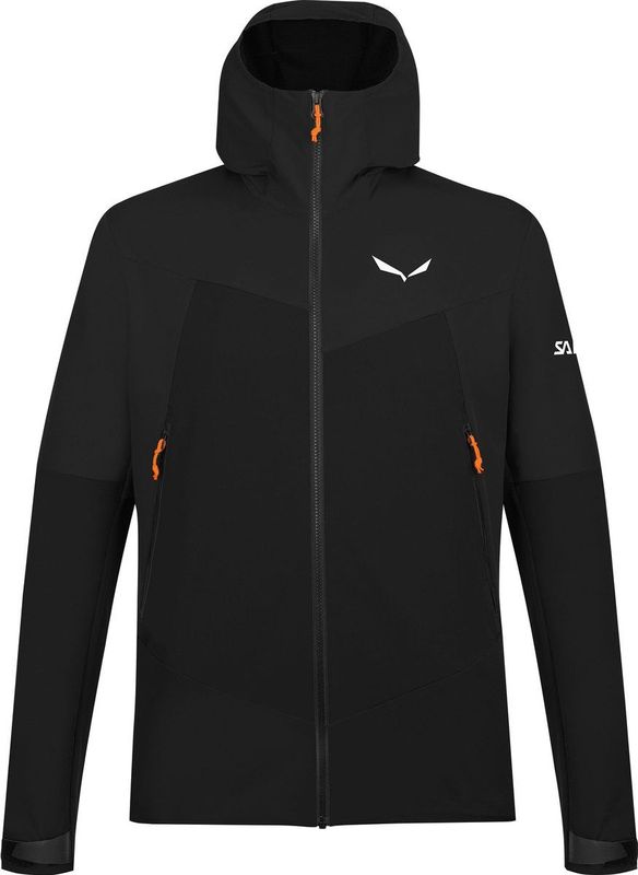 Salewa - Sella DST - Softshelljack - Zwart - Capuchon, Stretch, DWR-geïmpregneerd