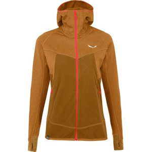Vest Salewa Women Puez Hybrid Polarlite Hooded Golden Brown Melange