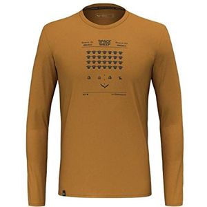 Salewa Pure Space Game Merino T-shirt Men, goudbruin, L