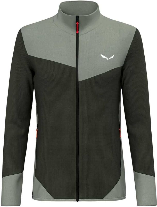 Salewa - Puez Waffle Hyb Pl - Fleece - Grijs - Sneldrogend, Gerecycled Polyester