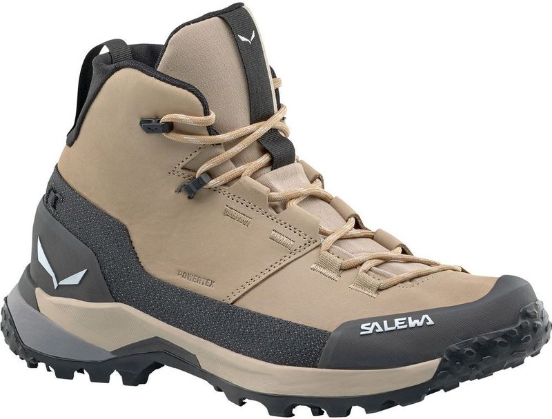 Salewa - Puez Leather Mid PTX - Wandelschoenen - Beige/Grijs - Waterdicht