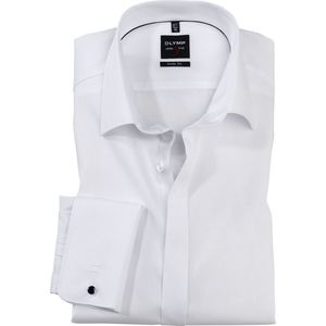 OLYMP Level Five Gala Shirt - Wit - Effen - Lange Mouw - Poplin