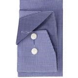 OLYMP - Blauw Geruit Overhemd - 100% Katoen - Kent Kraag - Lange Mouwen