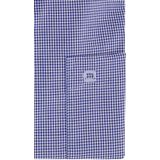 OLYMP - Blauw Geruit Overhemd - 100% Katoen - Kent Kraag - Lange Mouwen