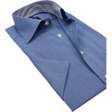 OLYMP - Luxor - Overhemd - Donker Blauw Ruitmotief - 100% Katoen