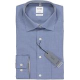OLYMP - Luxor - Overhemd - Blauw/Wit - 100% Strijkvrij Katoen