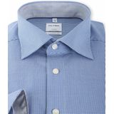 OLYMP - Luxor - Overhemd - Blauw/Wit - 100% Strijkvrij Katoen