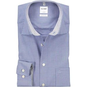 OLYMP - Luxor - Overhemd - Blauw/Wit - 100% Strijkvrij Katoen