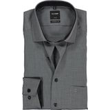 OLYMP - Grijs Effen Overhemd - 100% Katoen - Kent Kraag - Lange Mouwen