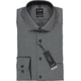 OLYMP - Grijs Effen Overhemd - 100% Katoen - Kent Kraag - Lange Mouwen
