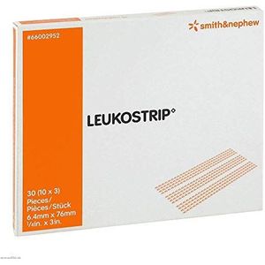 LEUKOSTRIP wondhechtstrips 6,4 cm x 7,6 cm steriel, 30 stuks. Pleister