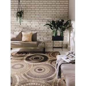 benuta Indoor & Outdoor tapijt Artis Brown 160x235 cm | Modern tapijt voor woon- en slaapkamer