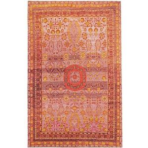 Benuta Plat geweven tapijt Stay rood 115x180 cm - vintage tapijt in used look