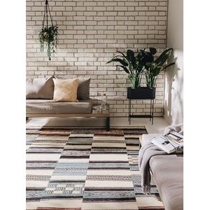 benuta Nest tapijt Artis - synthetische vezel - geschikt voor buiten - rechthoekig en in de stijl: abstract, boho-stijl - onderhoudsvriendelijk voor eetkamer, keuken, outdoor/terras, meerkleurig,