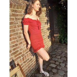 Mooie jumpsuit met strik vooraan - Rood - One size (36--40)