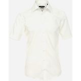 VENTI - Overhemd - Beige - Modern Fit - Korte Mouw - Strijkvrij