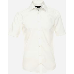 VENTI - Overhemd - Beige - Modern Fit - Korte Mouw - Strijkvrij