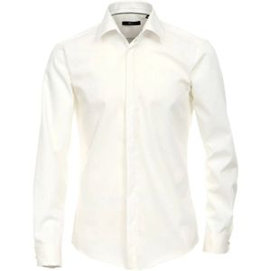 VENTI - Modern Fit - Overhemd - Beige - 100% Katoen, Strijkvriendelijk, Mouwlengte 72 cm, Boordmaat 42