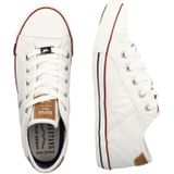 MUSTANG 1099-310-1 Sneakers - Wit - Textiel - Vetersluiting - Platte Hak