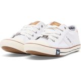 MUSTANG 1099-310-1 Sneakers - Wit - Textiel - Vetersluiting - Platte Hak