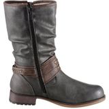 Mustang - Enkellaarsjes - Grafiet/Used - Sluiting Ritssluiting - Blokhak