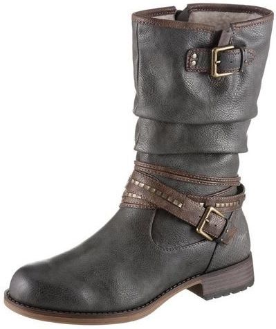 Mustang - Enkellaarsjes - Grafiet/Used - Sluiting Ritssluiting - Blokhak