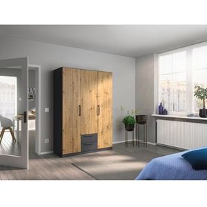 rauch Draaideurkast StyleUp Type Dark & Wood met trendy contrastkleurige grepen