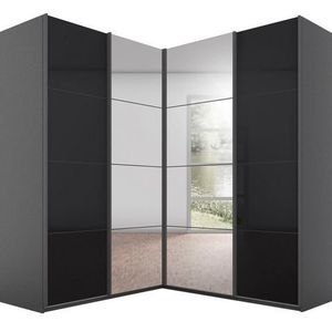 rauch Schwebetürenschrank "Quadra", Eckschrank inkl. Türendämpfer, mit Glas-/Spiegeltüren