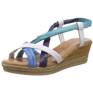 Andrea Conti 0145712 Open sandalen voor dames, Meerkleurig blauw gecombineerd, 40 EU