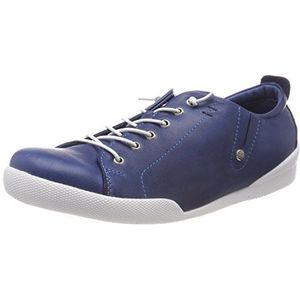 Andrea Conti Dames veterschoenen 0345724 leer halfhoge schoenen veterschoenen, jeans, blauw, 36 EU